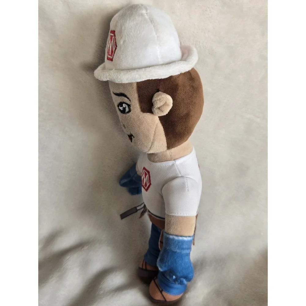 Morty Construction Worker Mascot Plush Doll Hard Hat‎ Tool Belt Advertising Toy
